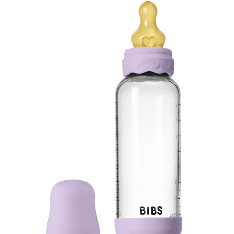 Bibs Glass Boheme Baby Bottle Round Latex Medium Flow Violet Sky (240 ml)