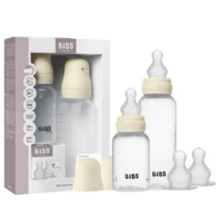 Bibs Grow and Flow Baby Bottle Round Silicone Set 150 ml / 270 ml Ivory (1 sæt)