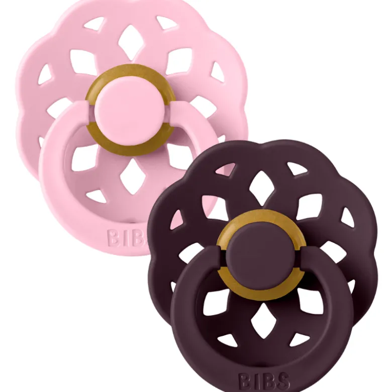 Bibs Pacifier Boheme Latex Size 2 Baby Pink/Plum (2 stk)
