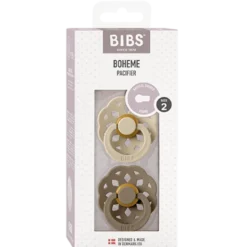 Bibs Pacifier Boheme Latex Size 2 Vanilla/Dark Oak (2 stk)
