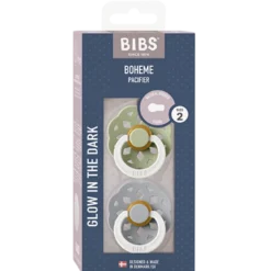 Bibs Pacifier Boheme Latex Size 2 Sage Glow/Cloud Glow (2 stk)