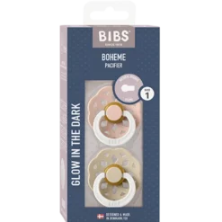 Bibs Pacifier Boheme Latex Size 1 Blush Glow/Vanilla Glow (2 stk)