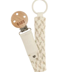 Bibs Pacifier Clip Braided Ivory/Vanilla (1 stk)
