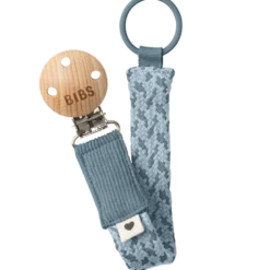 Bibs Pacifier Clip Braided Petrol/Baby Blue (1 stk)