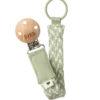 Bibs Pacifier Clip Braided Sage/Ivory (1 stk)