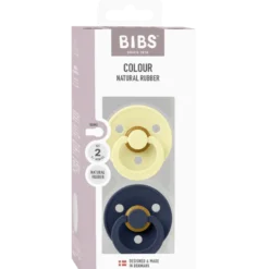 Bibs Pacifier Colour Latex Size 2 Luna/Deep Space (2 stk)