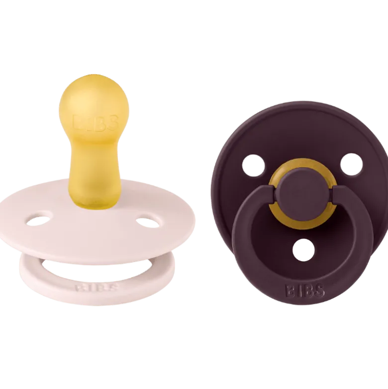 Bibs Pacifier Colour Latex Size 2 Petal/Plum (2 stk)