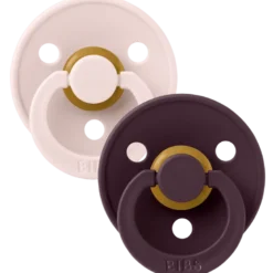 Bibs Pacifier Colour Latex Size 2 Petal/Plum (2 stk)