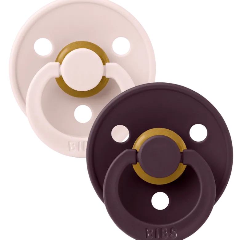 Bibs Pacifier Colour Latex Size 2 Petal/Plum (2 stk)