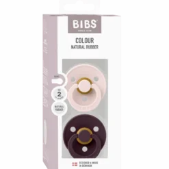 Bibs Pacifier Colour Latex Size 2 Petal/Plum (2 stk)