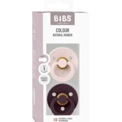 Bibs Pacifier Colour Latex Size 1 Petal/Plum (2 stk)