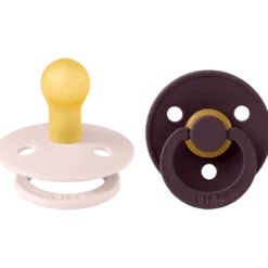 Bibs Pacifier Colour Latex Size 1 Petal/Plum (2 stk)