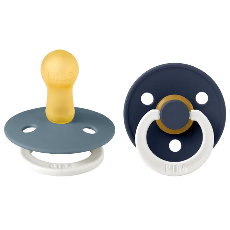 Bibs Pacifier Colour Latex Size 2 Petrol GLOW/Deep Space GLOW (1 sæt)