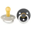 Bibs Pacifier Colour Latex Size 2 Sand GLOW/Iron GLOW (1 sæt)