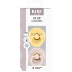 Bibs Pacifier Colour Latex Size 2 Pale Butter/Petal (1 sæt)