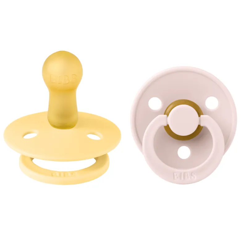 Bibs Pacifier Colour Latex Size 1 Pale Butter/Petal (1 sæt)