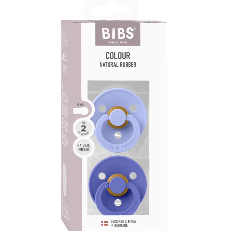 Bibs Pacifier Colour Latex Size 2 Hush/Grape (2 stk)