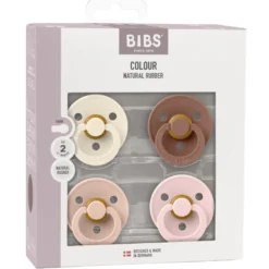 Bibs Pacifier Colour Latex Size 2 Ivory/Blush/Woodchuck/Blossom (1 sæt)