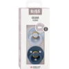 Bibs Pacifier Colour Latex Size 1 Dusty Blue/Steel Blue (2 stk)