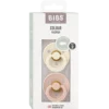 Bibs Pacifier Colour Latex Size 2 Symmetrical Ivory/Blush (2 stk)