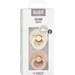 Bibs Pacifier Colour Latex Size 2 Symmetrical Ivory/Blush (2 stk)