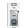 Bibs Pacifier Colour Latex Size 1 Symmetrical Baby Blue/Petrol (2 stk)