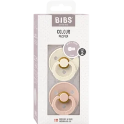 Bibs Pacifier Colour Latex Size 2 Ivory/Blush (2 stk)