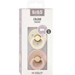 Bibs Pacifier Colour Latex Size 3 Ivory/Blush (2 stk)