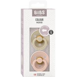 Bibs Pacifier Colour Latex Size 1 Vanilla/Blush (2 stk)