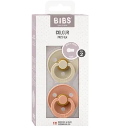 Bibs Pacifier Colour Latex Size 2 Vanilla/Peach (2 stk)