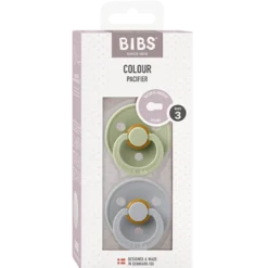 Bibs Pacifier Colour Latex Size 3 Sage/Cloud (2 stk)