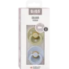 Bibs Pacifier Colour Latex Size 1 Khaki/Dusty Blue (2 stk)