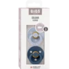 Bibs Pacifier Colour Latex Size 2 Dusty Blue/Steel Blue (2 stk)