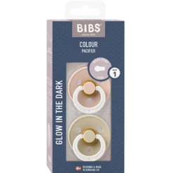 Bibs Pacifier Colour Latex Size 1 Blush Glow/Vanilla Glow (2 stk)
