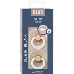 Bibs Pacifier Colour Latex Size 2 Blush Glow/Vanilla Glow (2 stk)