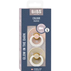 Bibs Pacifier Colour Latex Size 3 Blush Glow/Vanilla Glow (2 stk)