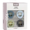 Bibs Pacifier Colour Latex Size 2 Petrol/Sage/Baby Blue/Iron (1 sæt)