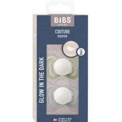 Bibs Pacifier Couture Silicone Size 2 Sage Glow/Cloud Glow (2 stk)
