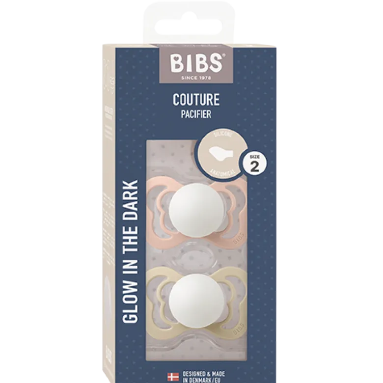 Bibs Pacifier Couture Silicone Size 2 Blush Glow/Vanilla Glow (2 stk)