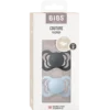 Bibs Pacifier Couture Silicone Size 2 Iron/Baby Blue (2 stk)