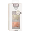 Bibs Pacifier Couture Silicone Size 1 Vanilla/Peach (2 stk)
