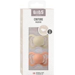 Bibs Pacifier Couture Silicone Size 2 Vanilla/Peach (2 stk)