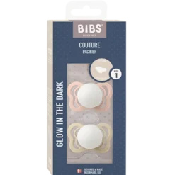 Bibs Pacifier Couture Silicone Size 1 Blush Glow/Vanilla Glow (2 stk)
