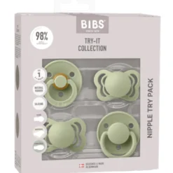 Bibs Pacifiers Try-it collection Size 1 Sage (4 stk)