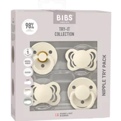 Bibs Pacifiers Try-it collection Size 1 Ivory (4 stk)