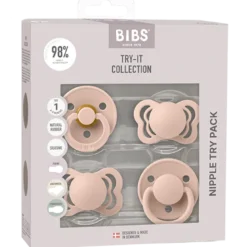 Bibs Pacifiers Try-It Collection Size 1 Blush (4 stk)