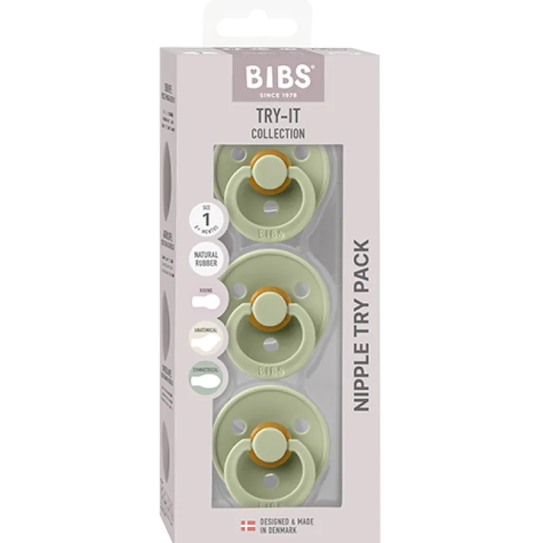 Bibs Pacifiers Try-It Colour Size 1 (3 stk)