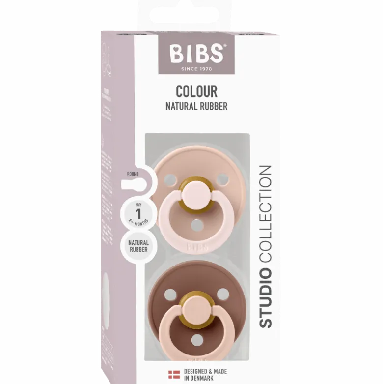 Bibs Pacifier Studio Colour Fusion Latex Size 1 Blush Woodchuck Mix (2 stk)