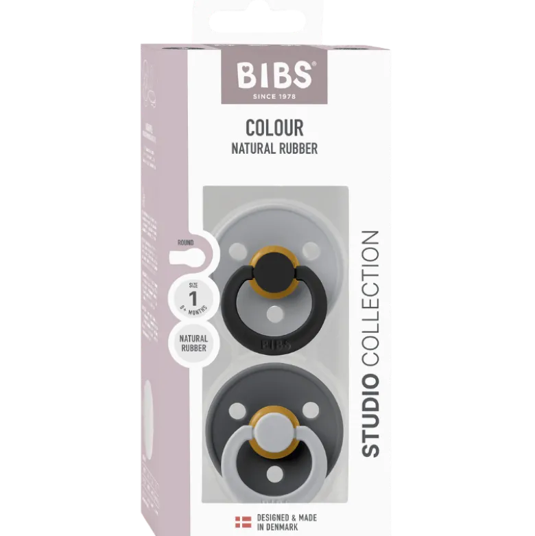 Bibs Pacifier Studio Colour Fusion Latex Size 1 Cloud Iron Mix (2 stk)