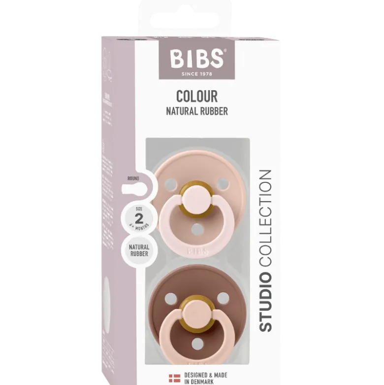 Bibs Pacifier Studio Colour Fusion Latex Size 2 Blush Woodchuck Mix (2 stk)